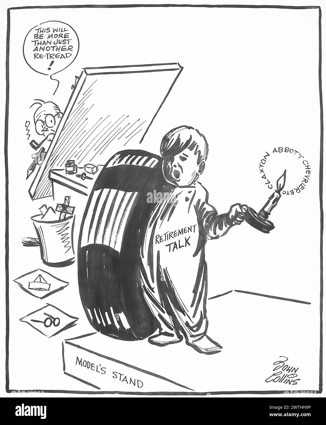 Cartoon - nuovo membro del Gabinetto. John Collins (1917-2007) Foto Stock