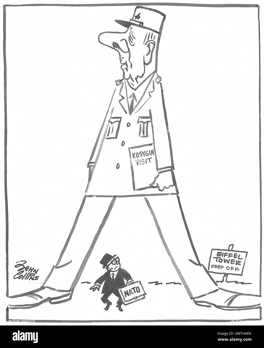 Cartoon - l'ultima volta che ho visto Parigi. John Collins (1917-2007) Foto Stock