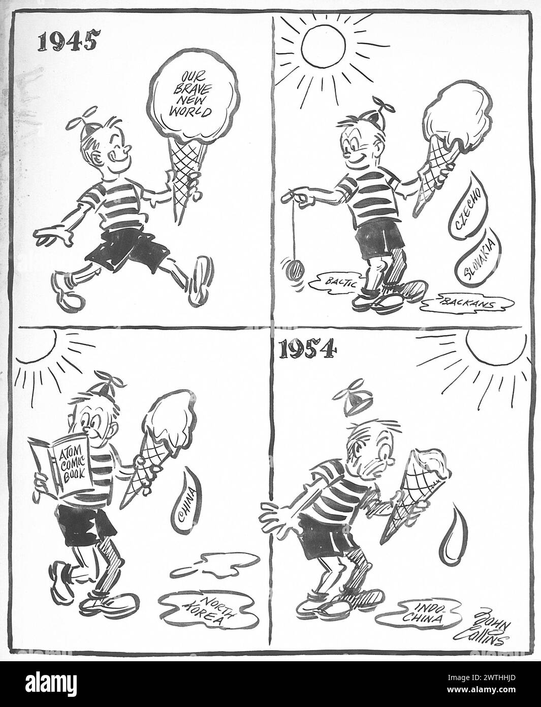 Cartoon - il cono di fusione. John Collins (1917-2007) Foto Stock