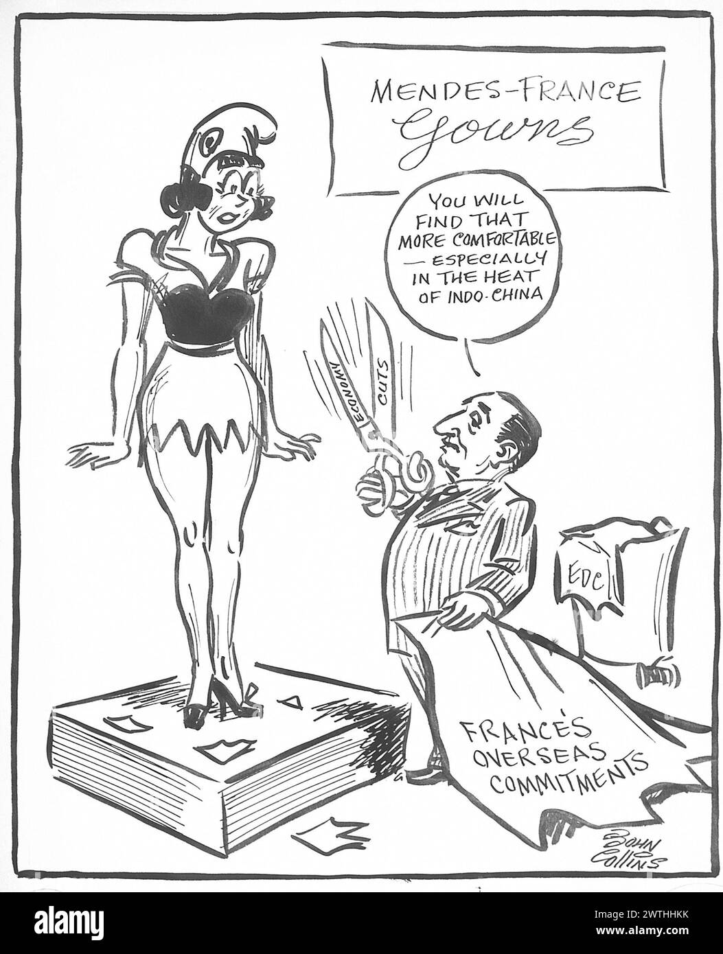 Cartoon - The New Style Setter a Parigi. John Collins (1917-2007) Foto Stock