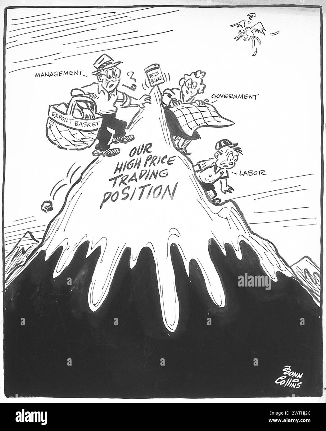 Cartoon - un posto imbarazzante per tenere un picnic. John Collins (1917-2007) Foto Stock