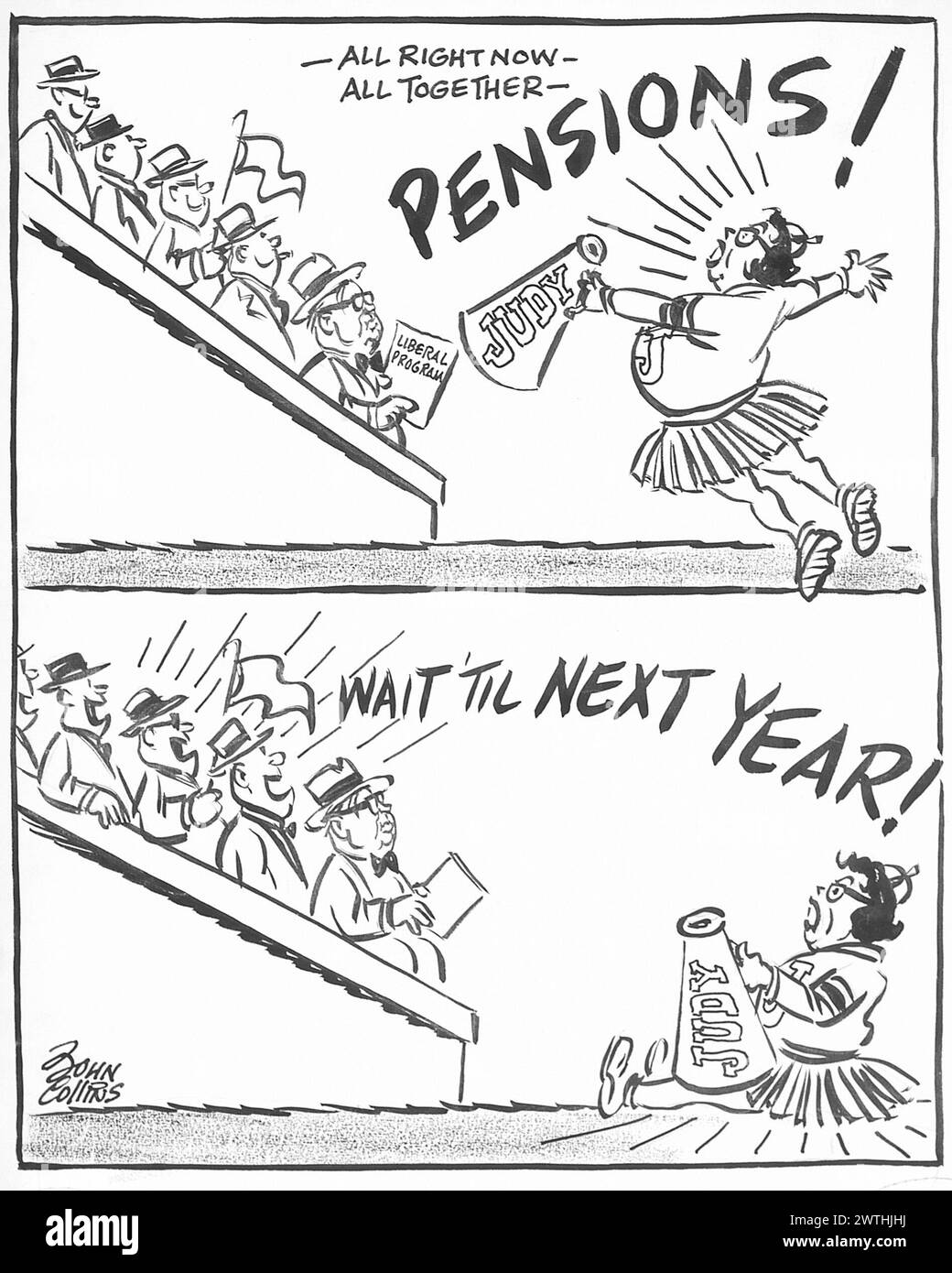 Cartoon - il leader degli applausi. John Collins (1917-2007) Foto Stock