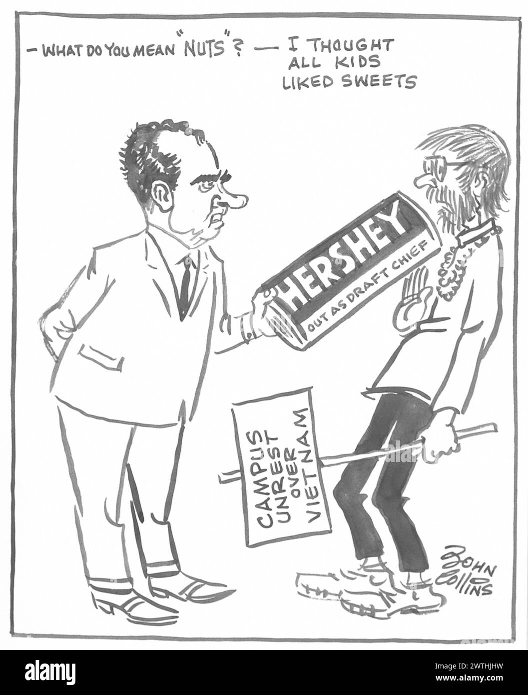 Cartoon - Hershey Bar. John Collins (1917-2007) Foto Stock