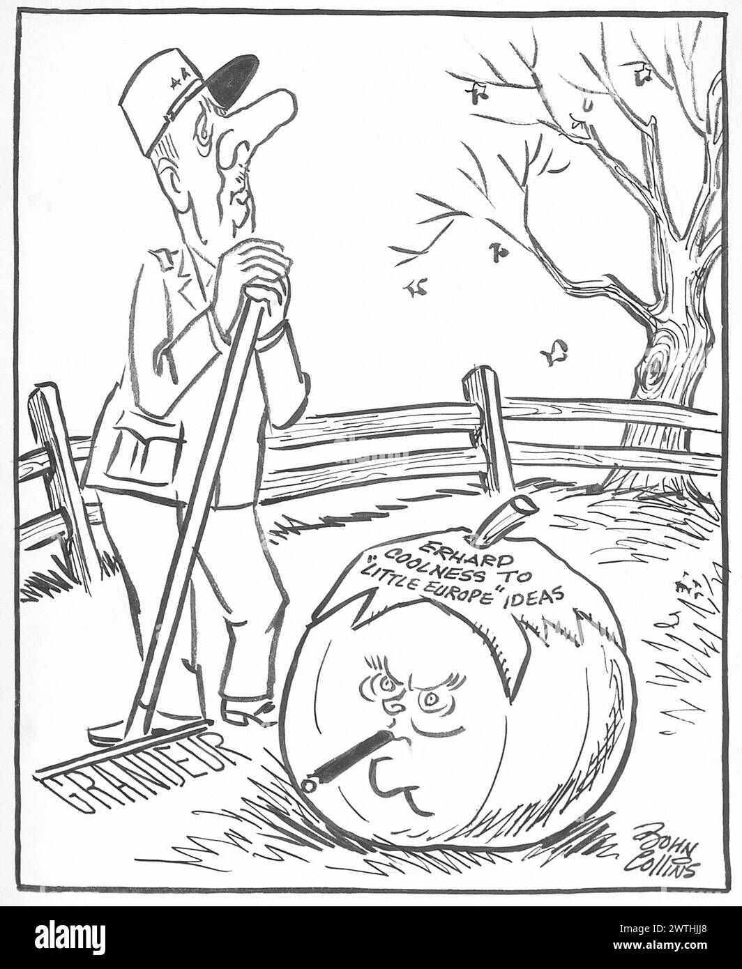 Cartoon - The Frost is on the Pumpkin. John Collins (1917-2007) Foto Stock