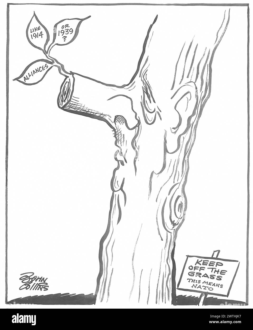 Cartoon - Parigi in primavera. John Collins (1917-2007) Foto Stock