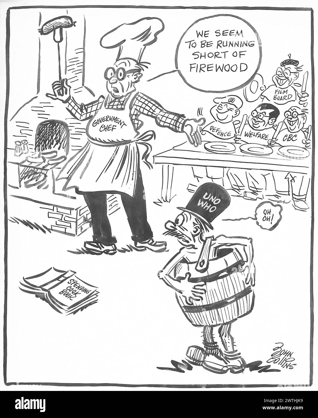 Cartoon - Ottawa Barbecue. John Collins (1917-2007) Foto Stock