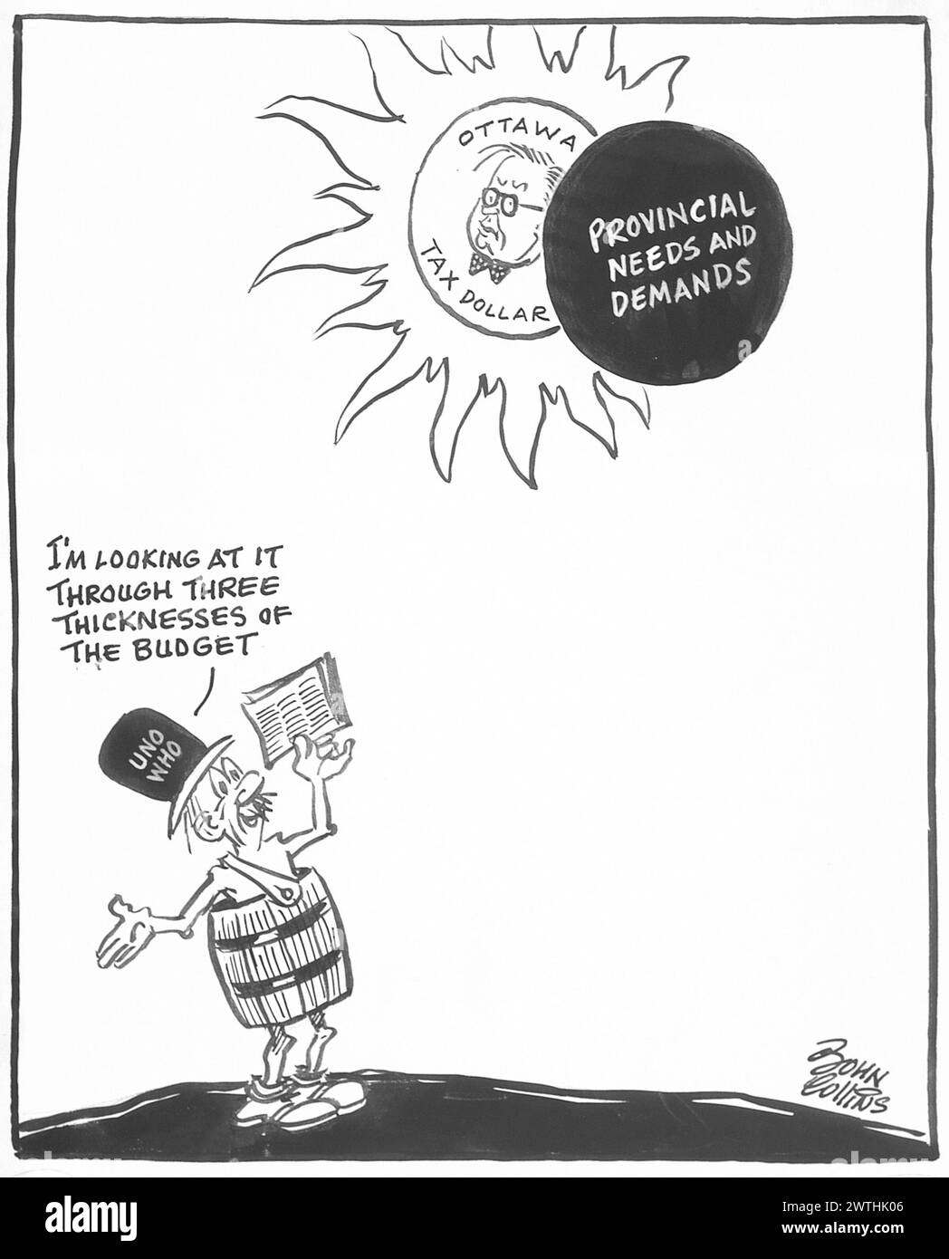 Cartoon - Eclipse sul Canada. John Collins (1917-2007) Foto Stock