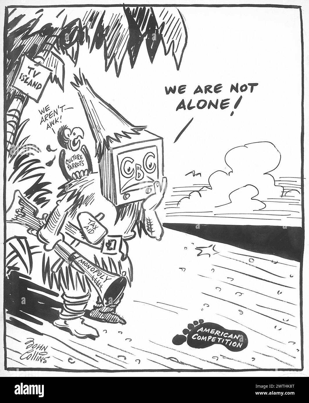 Cartone animato - Robinson Crusoe. John Collins (1917-2007) Foto Stock