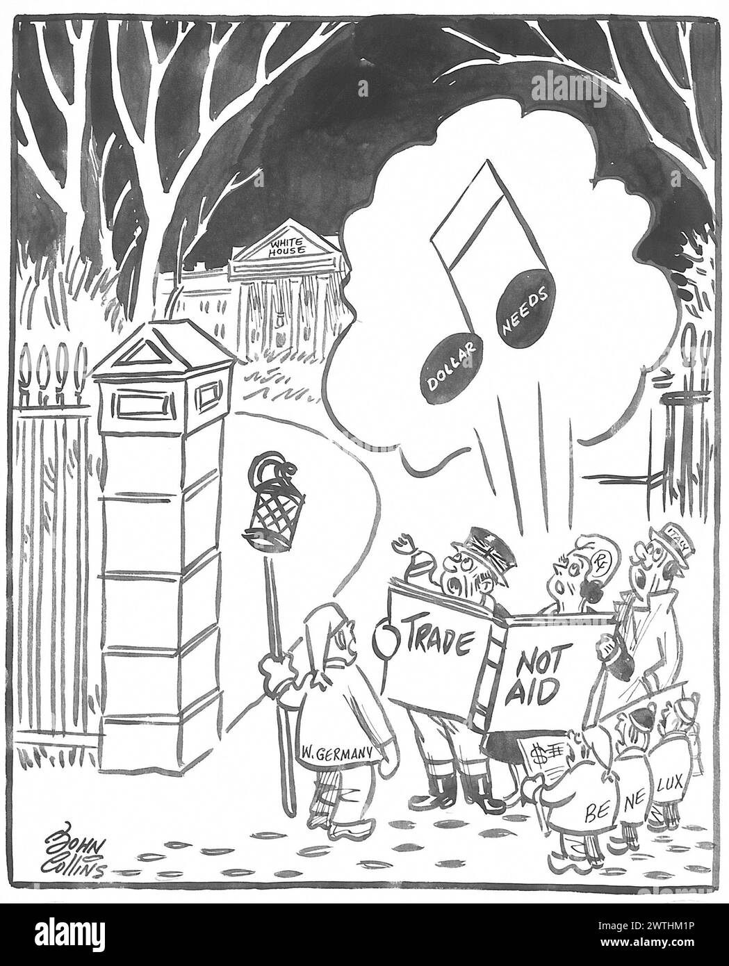 Cartoon - Carol d'Europa. John Collins (1917-2007) Foto Stock