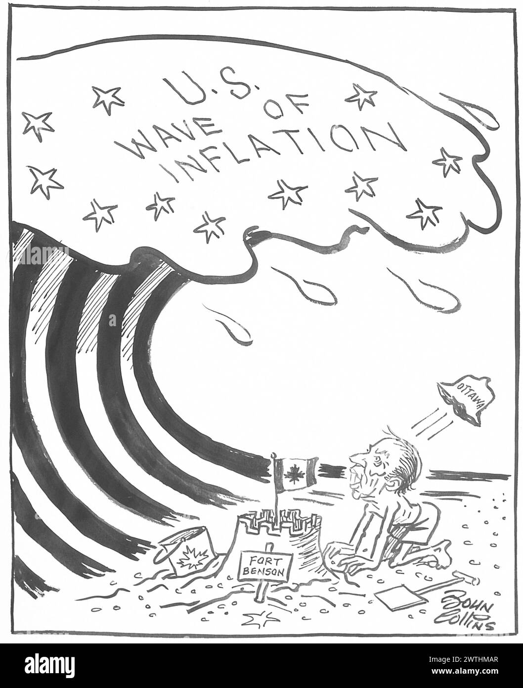 Cartone animato - in qualche modo che Tide non sembra girare. John Collins (1917-2007) Foto Stock