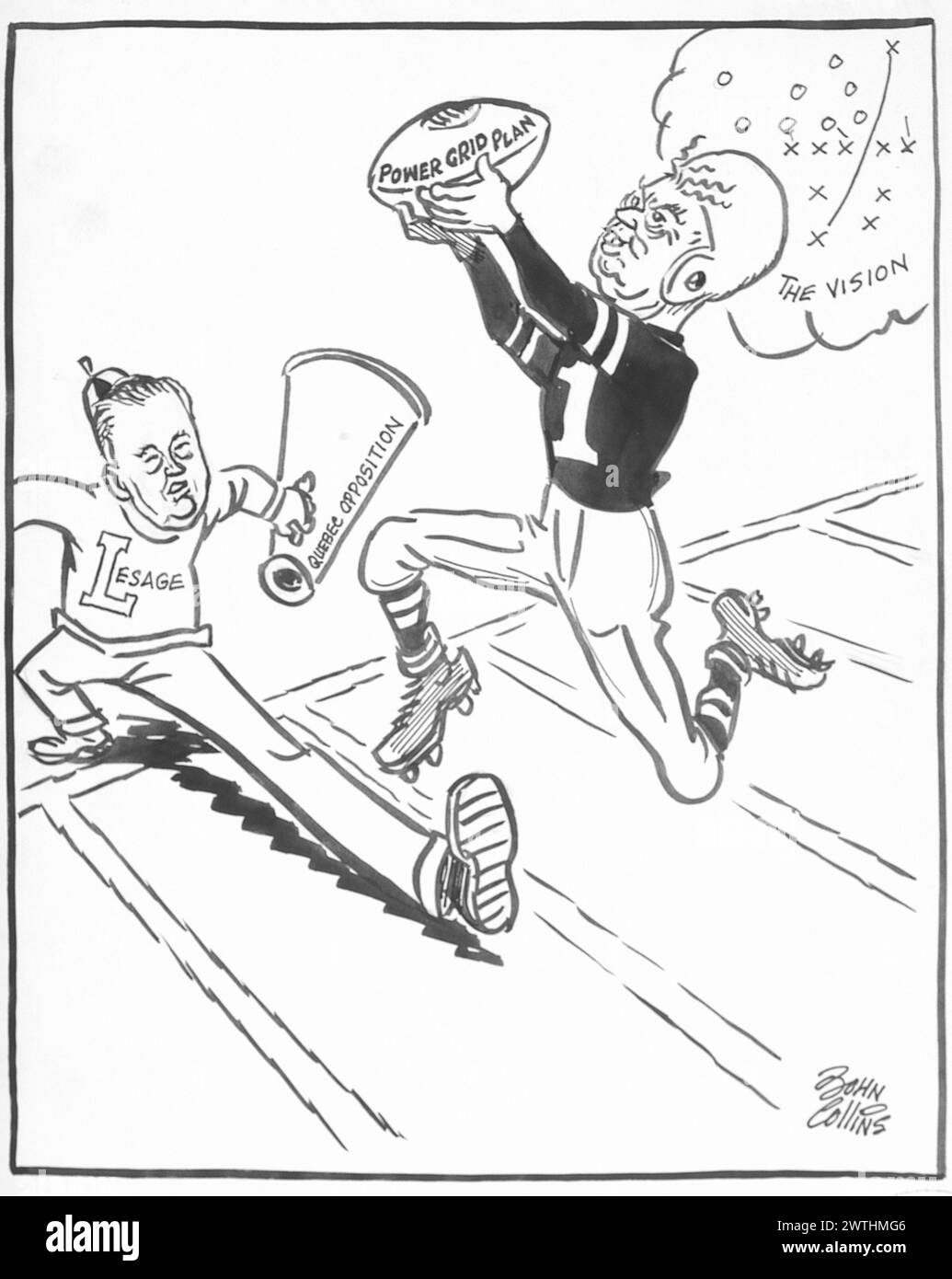 Cartoon - il leader non-Cheer. John Collins (1917-2007) Foto Stock