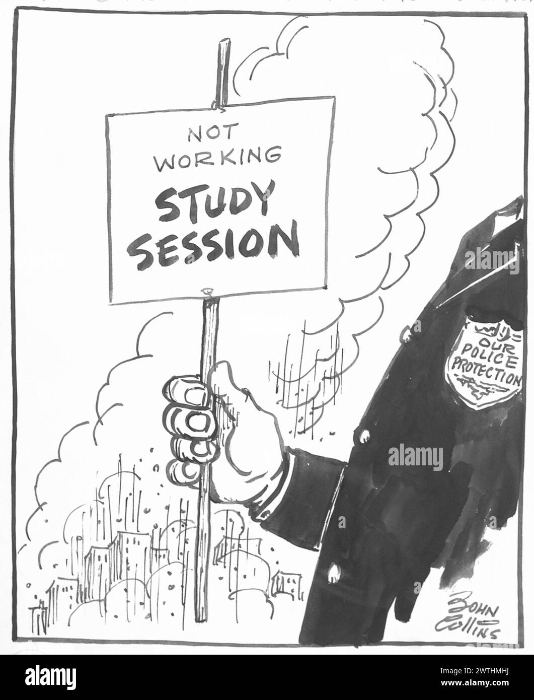 Cartoon - Wrong Nightstick - non usarlo più. John Collins (1917-2007) Foto Stock