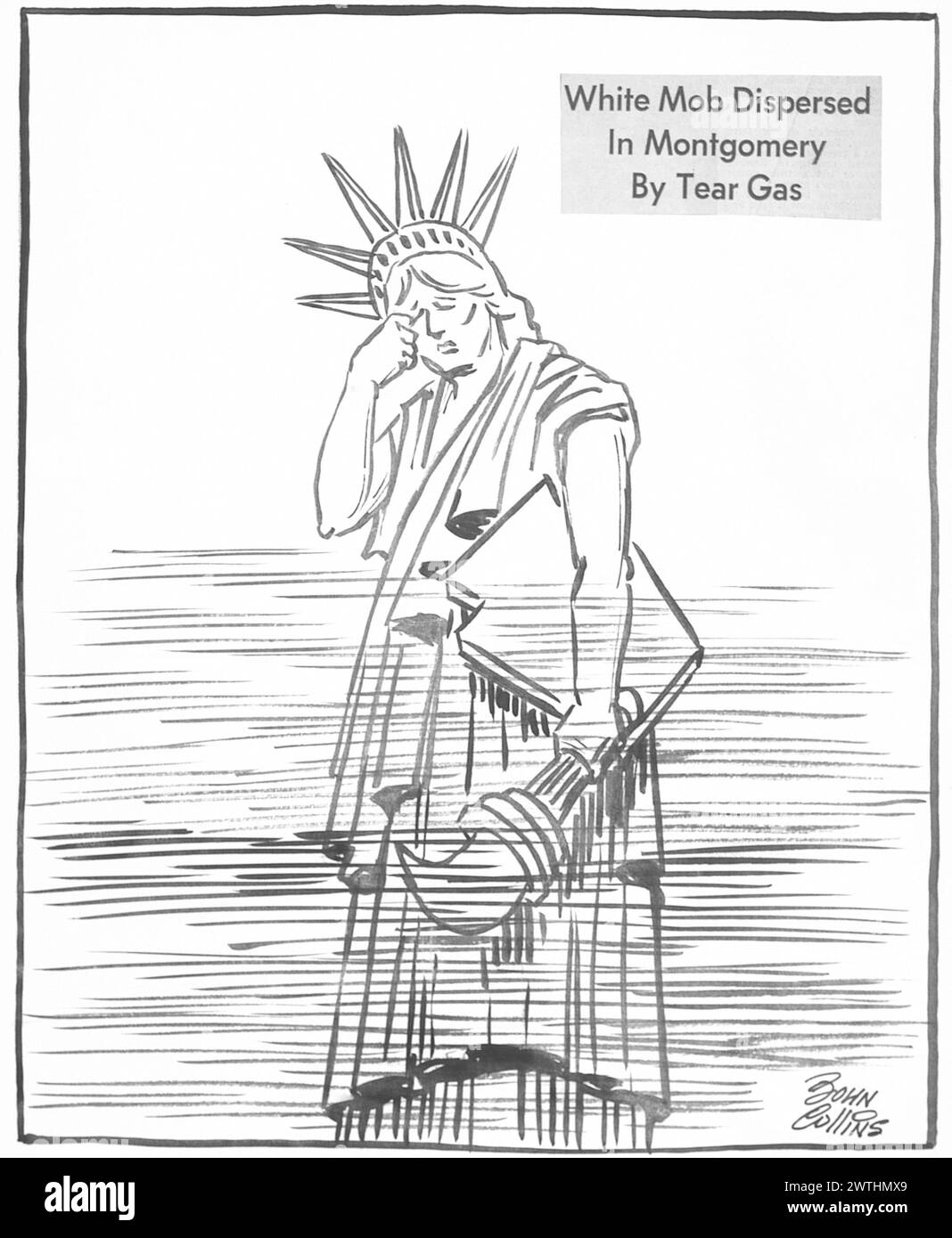 Cartone animato - gas lacerazione. John Collins (1917-2007) Foto Stock