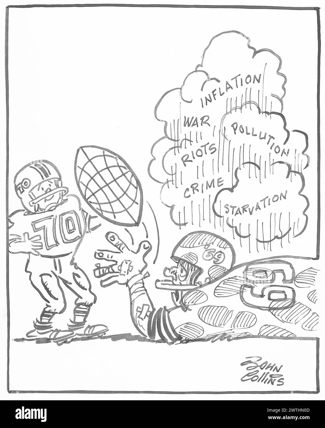 Cartone animato - "IT's a Tough League, Kid". John Collins (1917-2007) Foto Stock