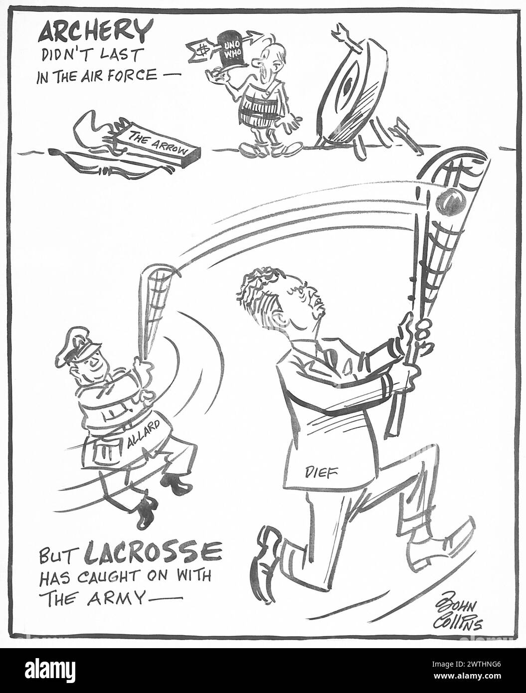 Cartoon - Ottawa Sport Season. John Collins (1917-2007) Foto Stock