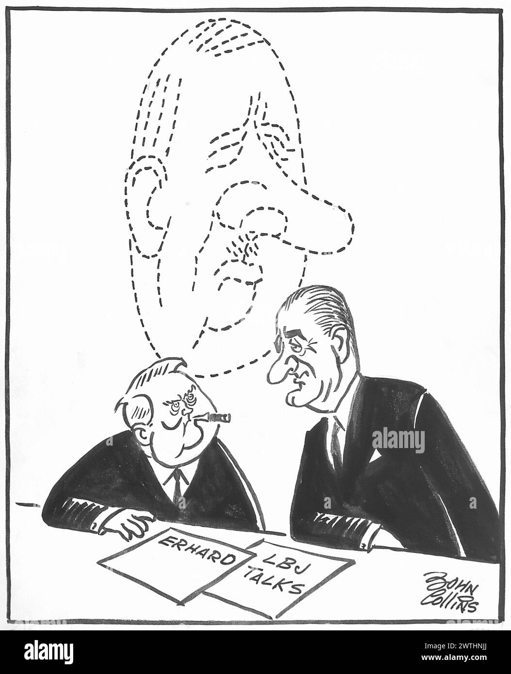 Cartoon - tema del terzo uomo. John Collins (1917-2007) Foto Stock