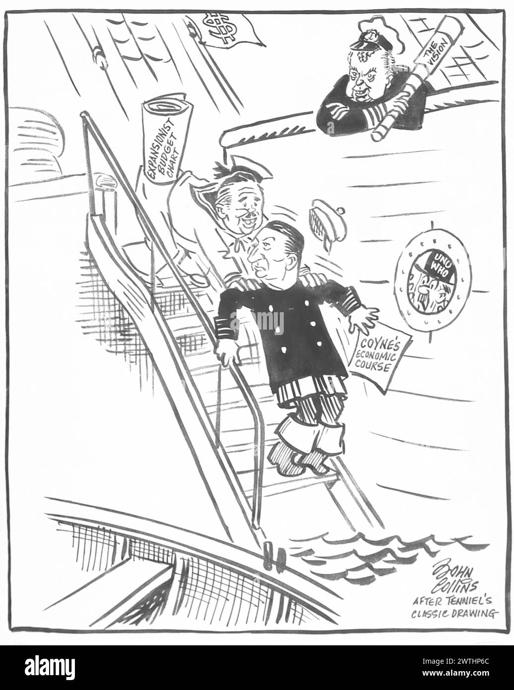 Cartone animato - rilascio del pilota. John Collins (1917-2007) Foto Stock