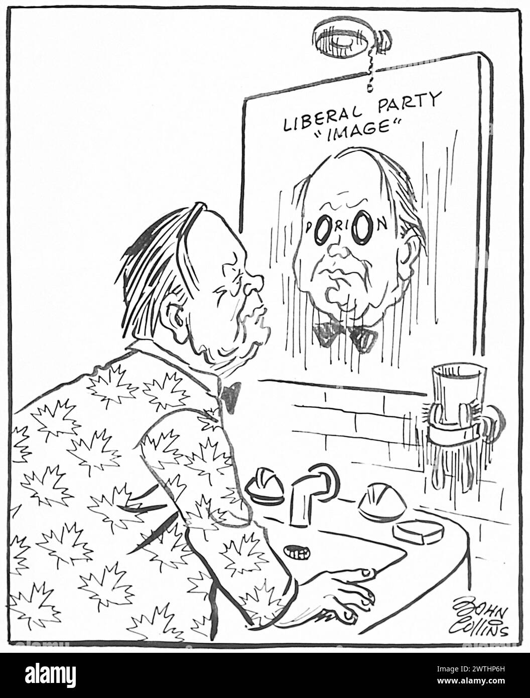 Cartone animato - 'Specchia, Specchia, sulla parete-'. John Collins (1917-2007) Foto Stock