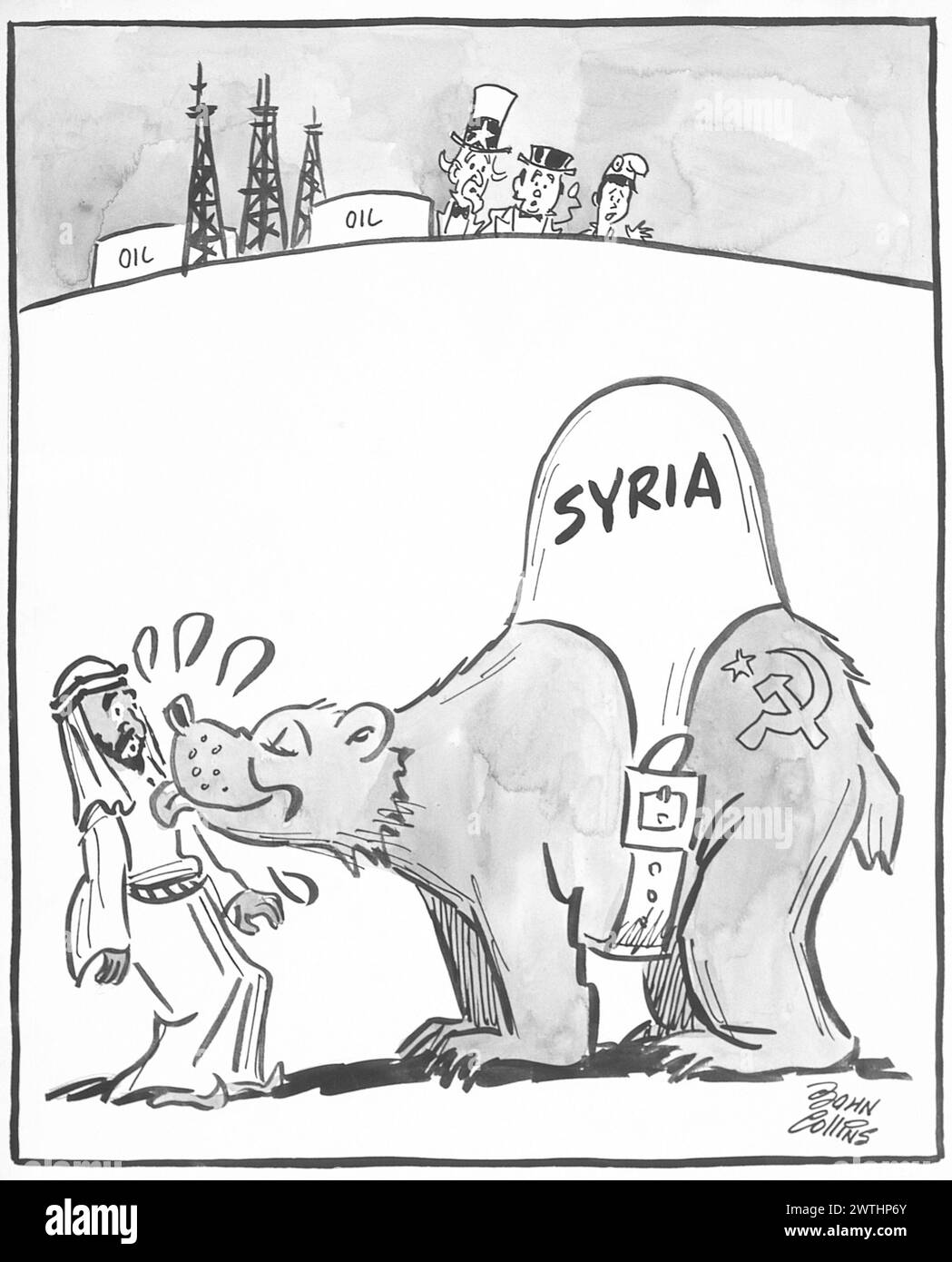Cartone animato - "Guarda, sono un cammello". John Collins (1917-2007) Foto Stock