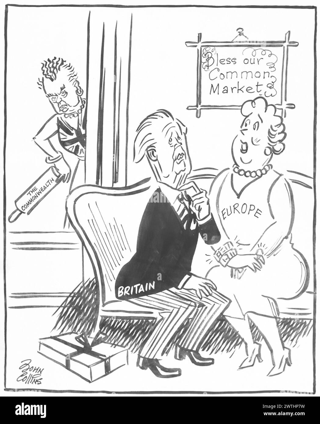 Cartoon - la ragazza che ha lasciato dietro di lui. John Collins (1917-2007) Foto Stock