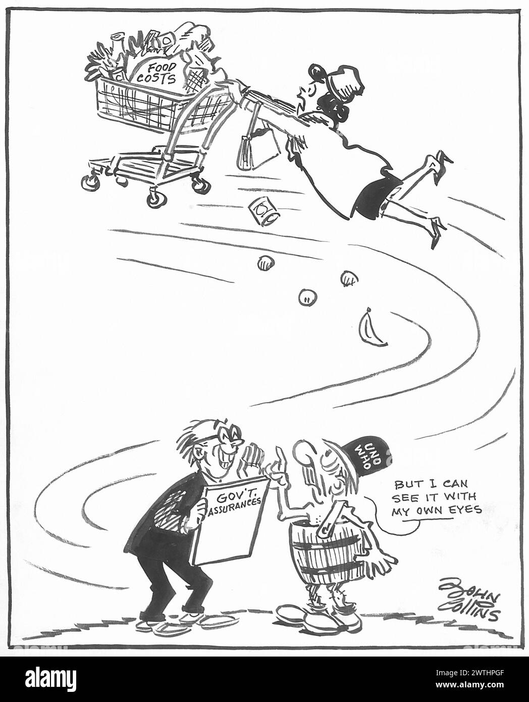 Cartoon - altri oggetti volanti non identificati. John Collins (1917-2007) Foto Stock