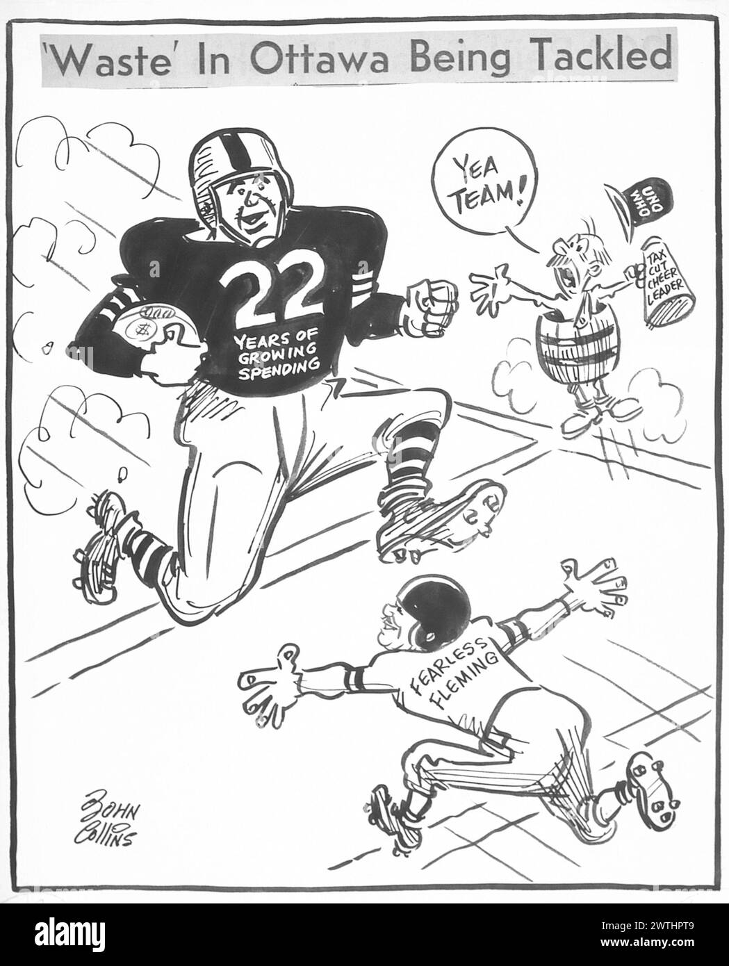 Cartoon - la grande partita di Ottawa. John Collins (1917-2007) Foto Stock