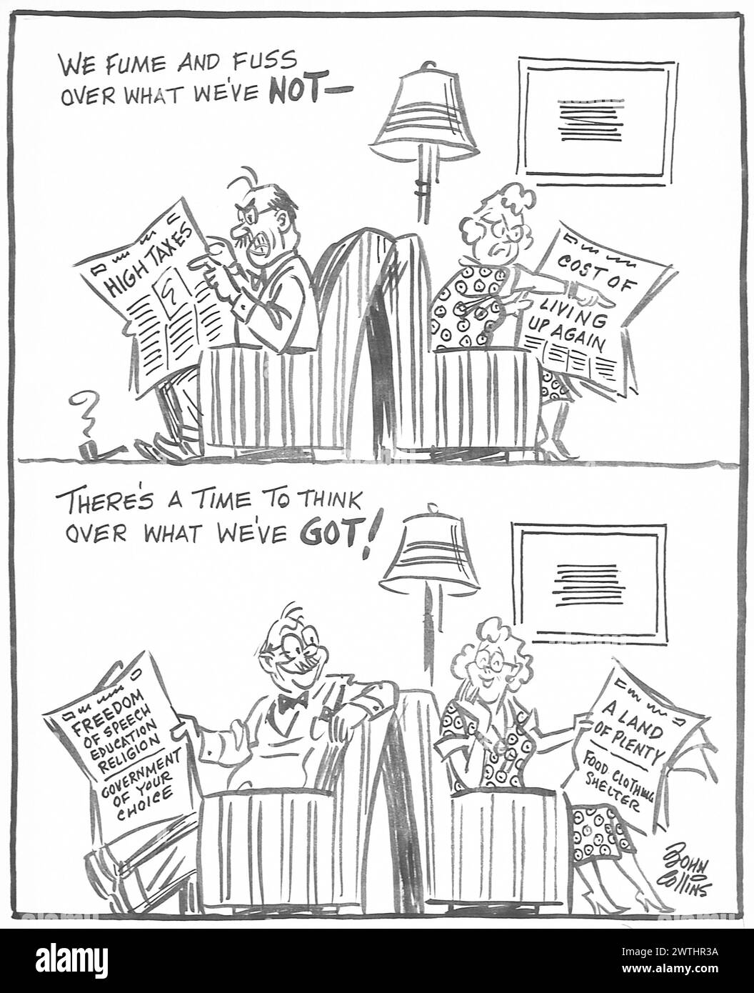 Cartone animato - Ringraziamento. John Collins (1917-2007) Foto Stock