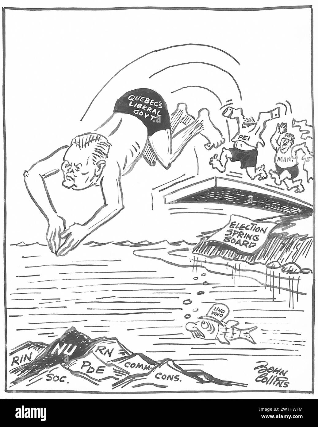 Cartoon - nel buon tempo della vecchia estate. John Collins (1917-2007) Foto Stock