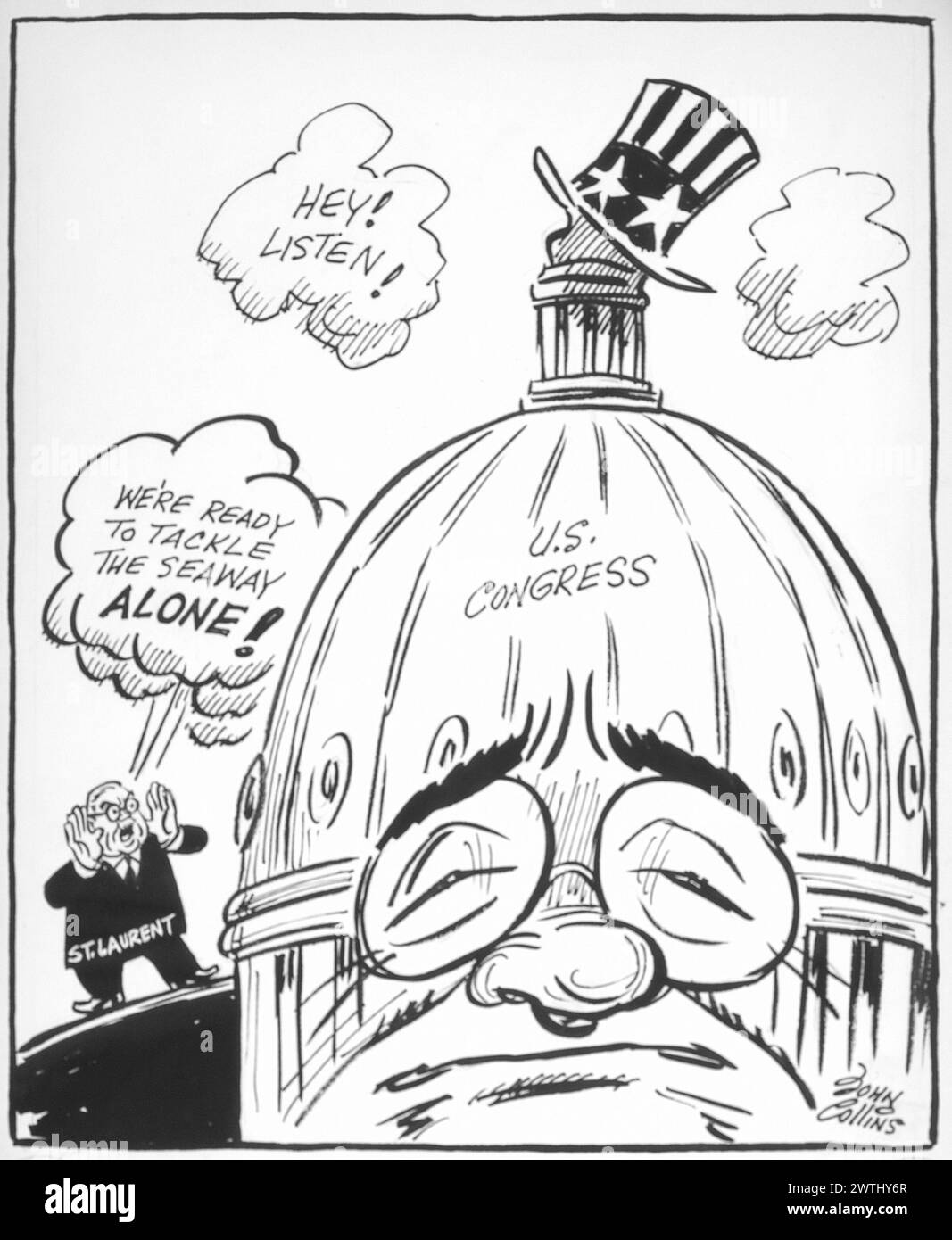 Cartone animato - tentativo di riattivare Rip Van Winkle. John Collins (1917-2007) Foto Stock