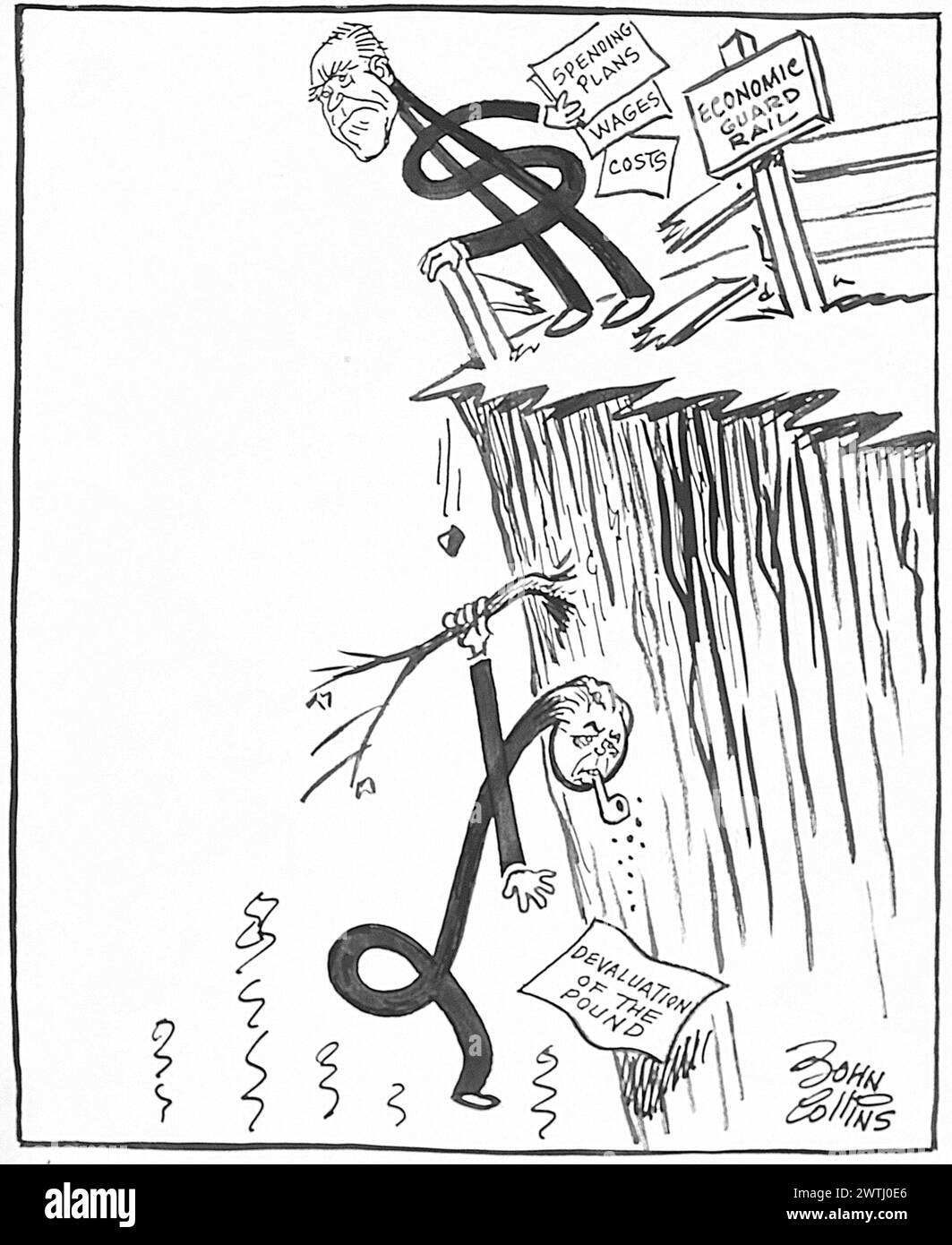 Cartoon - Economic Brinkmanship. John Collins (1917-2007) Foto Stock