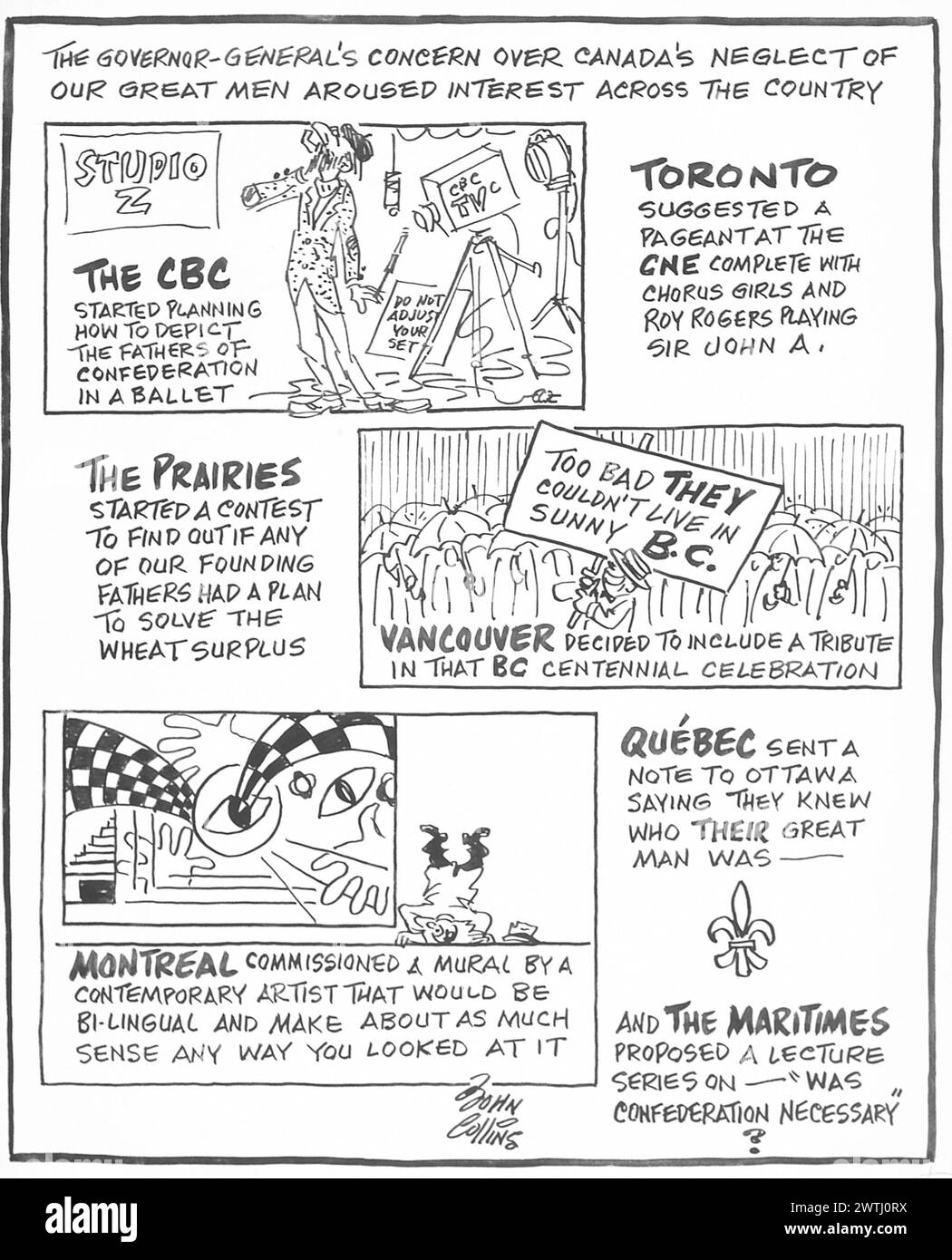 Cartoon - Canadiana. John Collins (1917-2007) Foto Stock