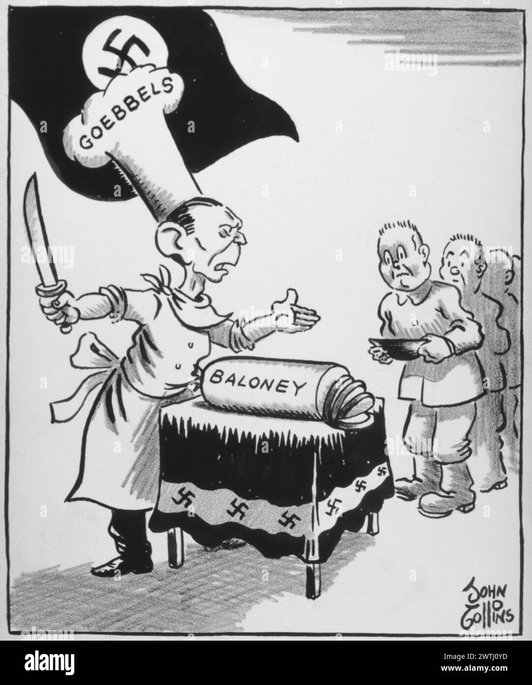 Cartone animato - razioni in tempo di guerra. John Collins (1917-2007) Foto Stock