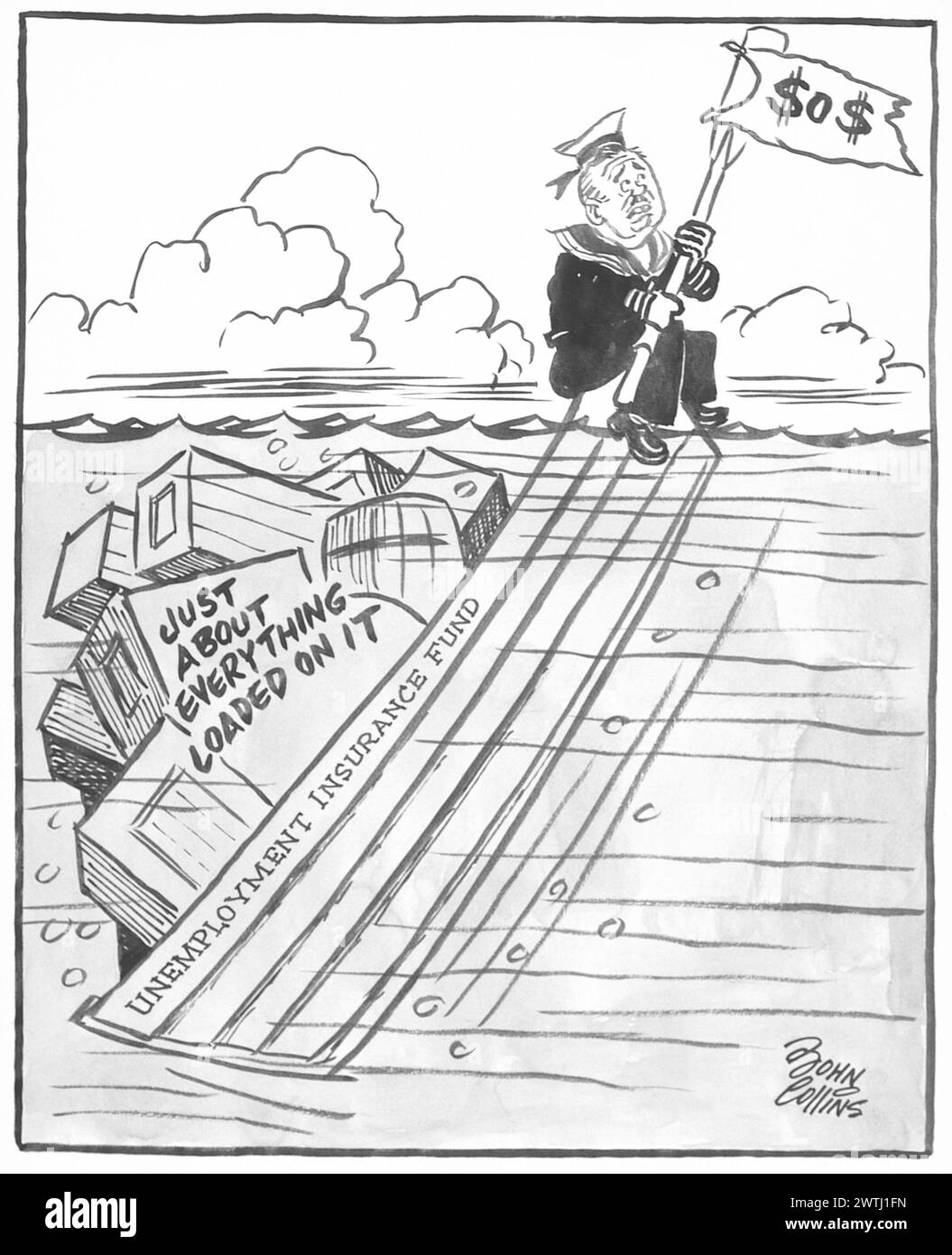 Cartoon - il nostro battello di salvataggio. John Collins (1917-2007) Foto Stock