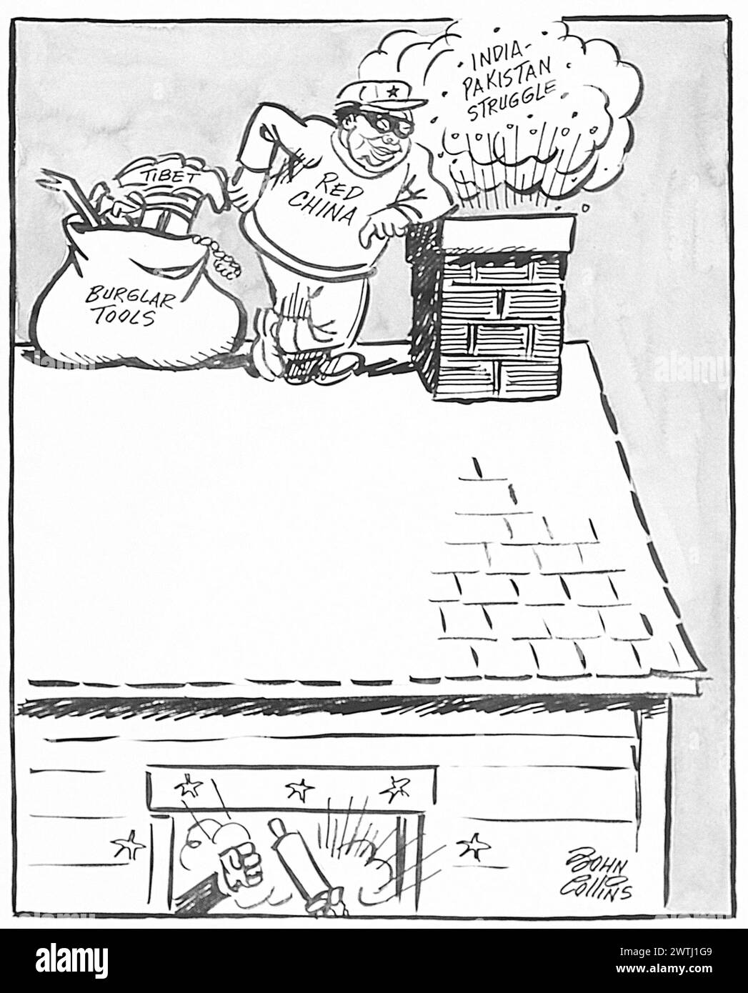 Cartone animato - sul tetto del mondo. John Collins (1917-2007) Foto Stock