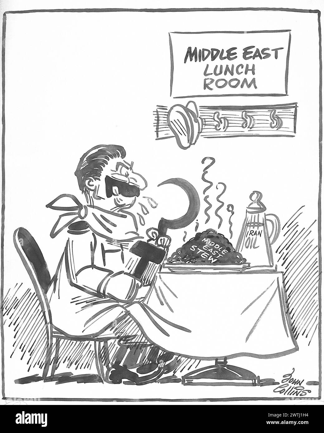 Cartoon - solo il suo piatto. John Collins (1917-2007) Foto Stock