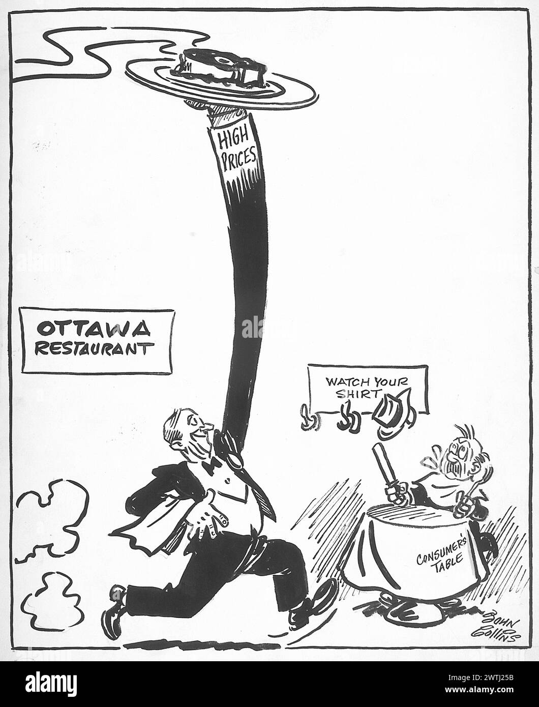 Cartoon - corso di carne. John Collins (1917-2007) Foto Stock