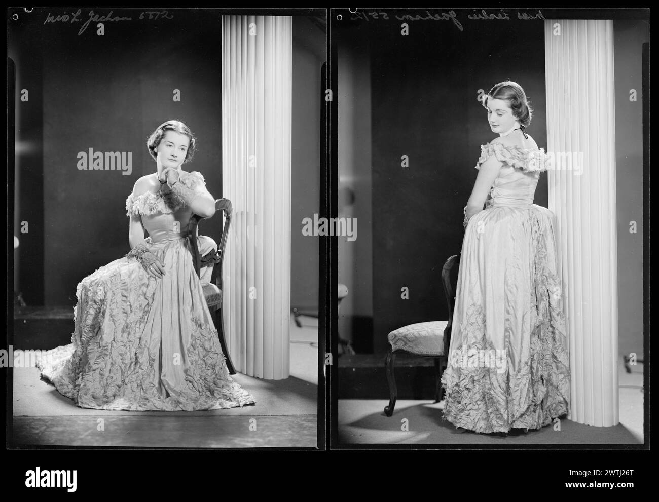 Miss Leslie Jackson negativi d'argento gelatina, negativi in bianco e nero, ritratti in studio Foto Stock