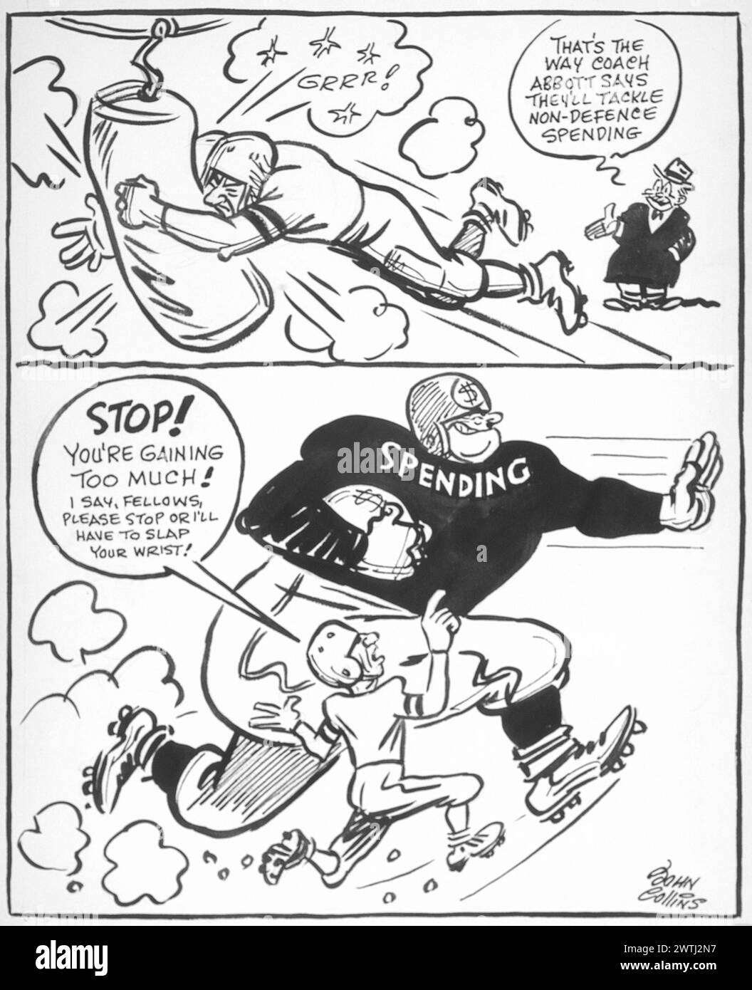 Cartone animato - non è mai lo stesso in il gioco. John Collins (1917-2007) Foto Stock