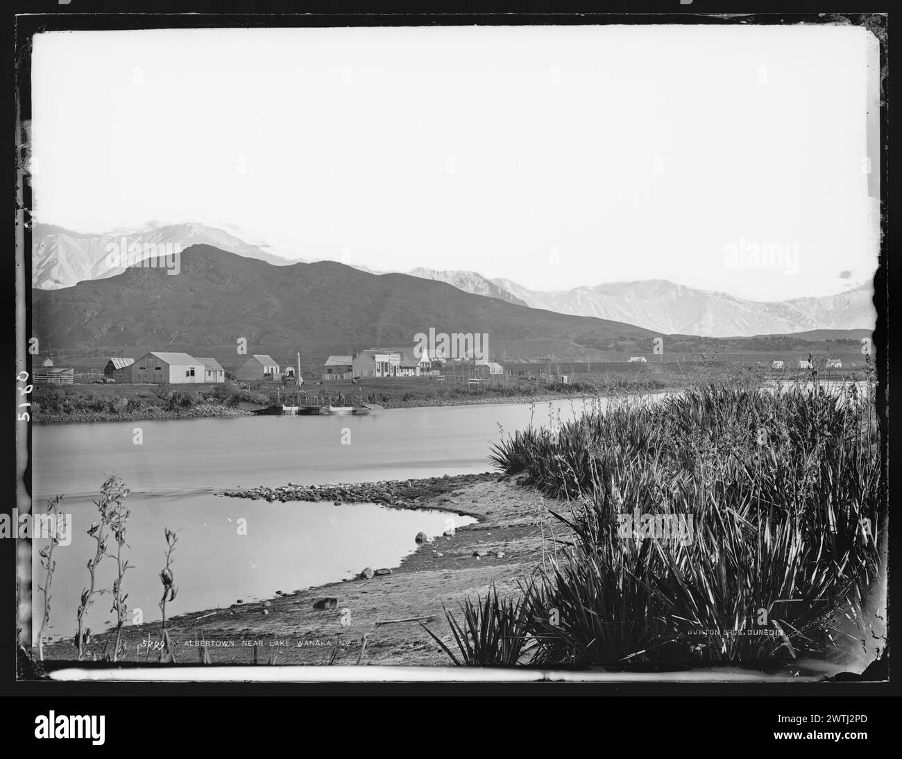 Albertown, vicino al lago Wanaka, neozelandese negativi di collodion bagnati, negativi in bianco e nero Foto Stock