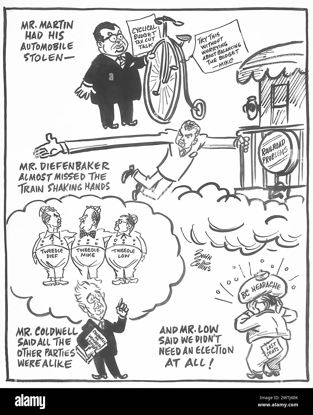 Cartoon - le luci di posizione della campagna. John Collins (1917-2007) Foto Stock