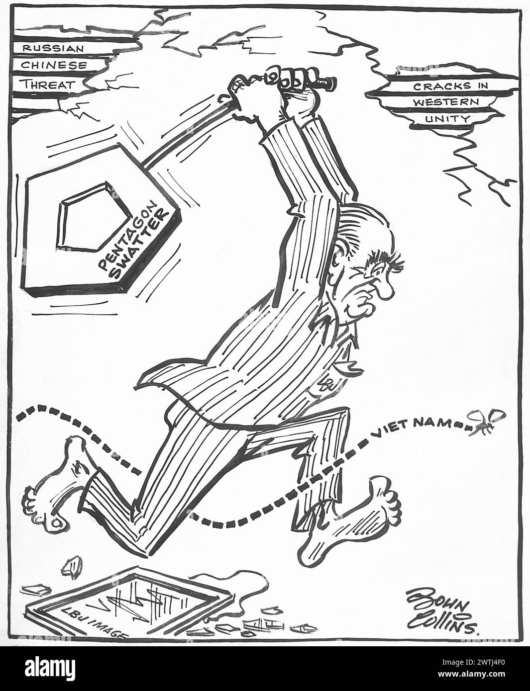 Cartoon - notte d'estate alla Casa Bianca. John Collins (1917-2007) Foto Stock