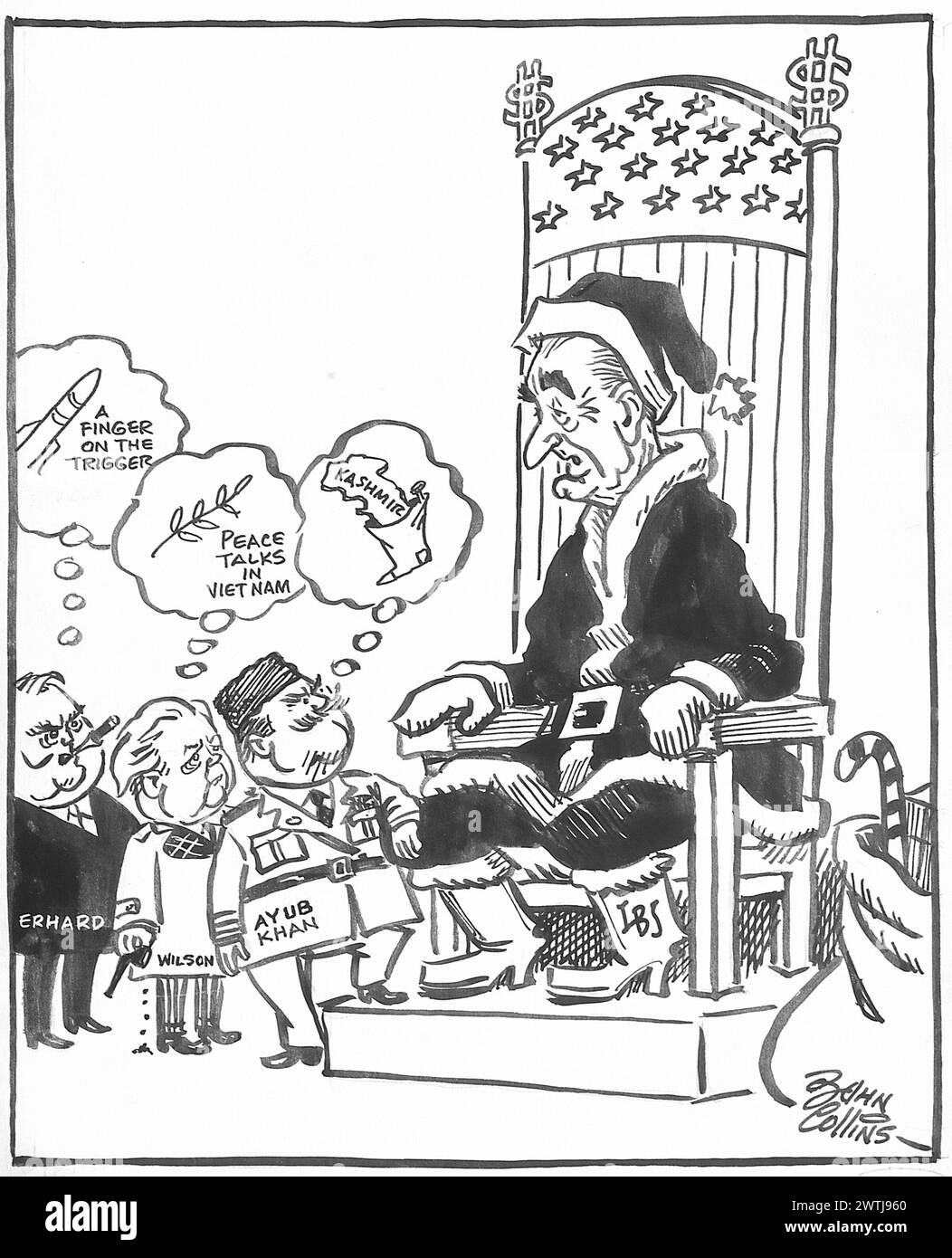 Cartoon - Una visita a Babbo Natale. John Collins (1917-2007) Foto Stock
