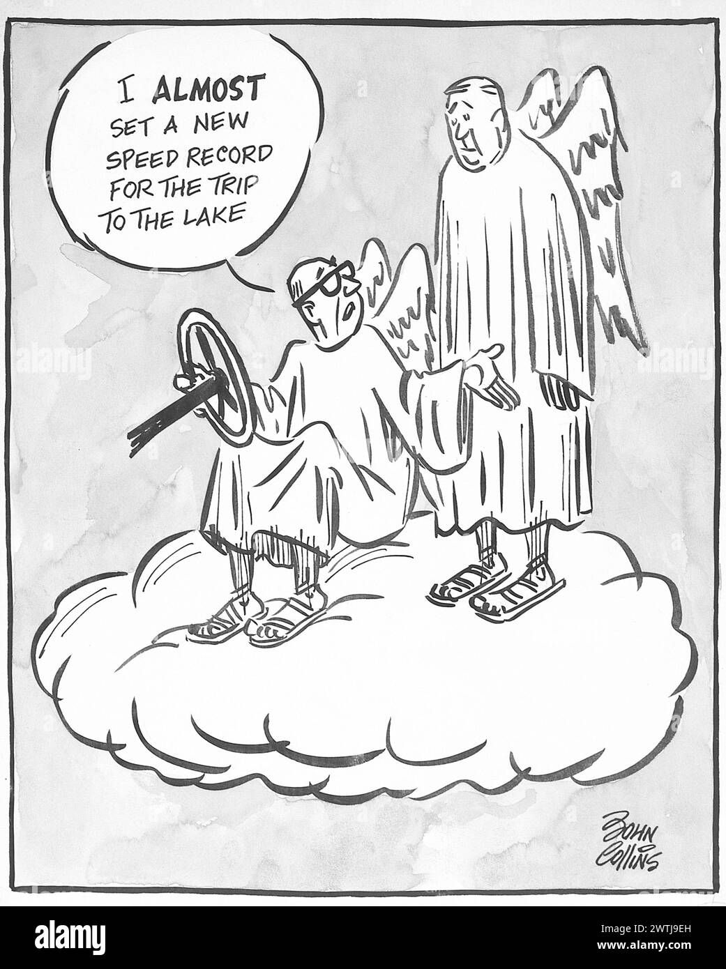 Cartoon - Prendi il tuo tempo - Salva una vita. John Collins (1917-2007) Foto Stock