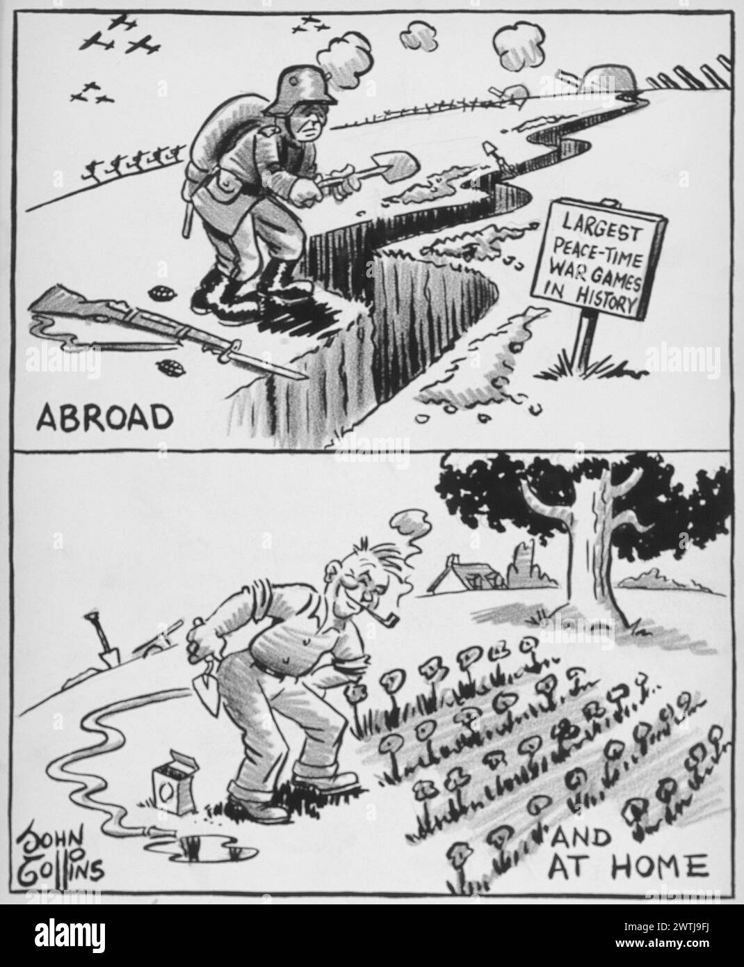 Cartoon - nel buon tempo della vecchia estate. John Collins (1917-2007) Foto Stock