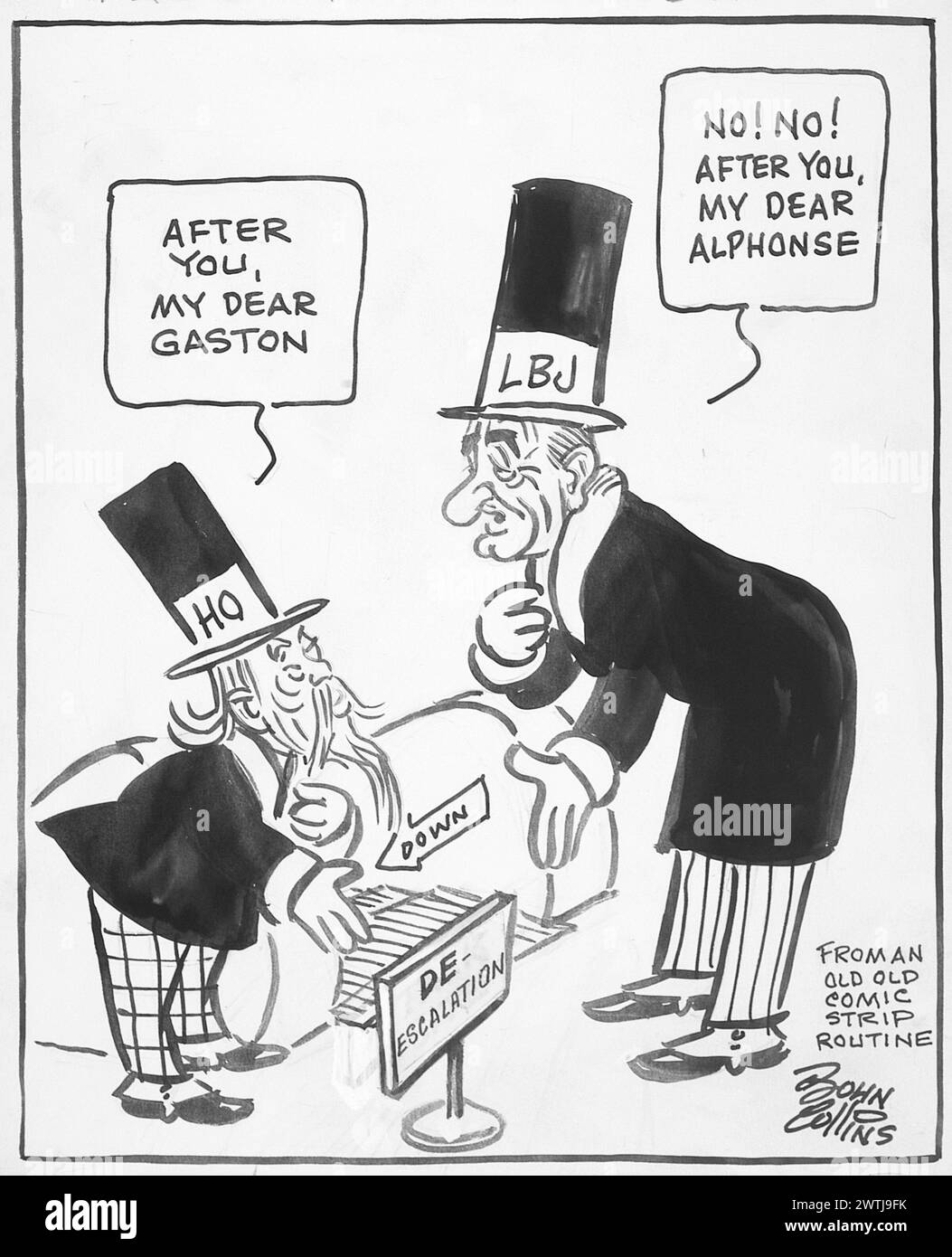 Cartone animato - non erano così educati a salire. John Collins (1917-2007) Foto Stock