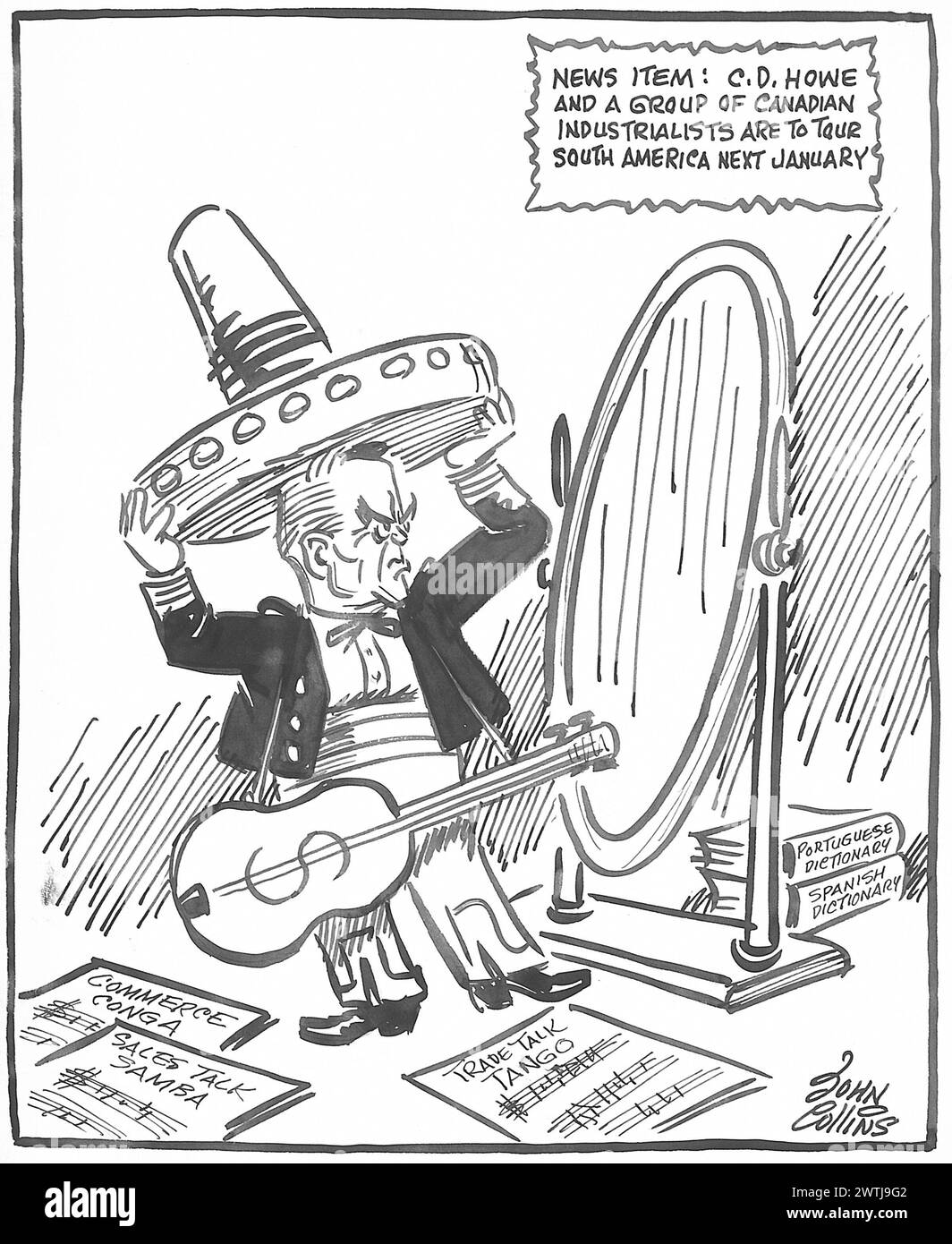 Cartoon - il nuovo costume di Trader Howe. John Collins (1917-2007) Foto Stock