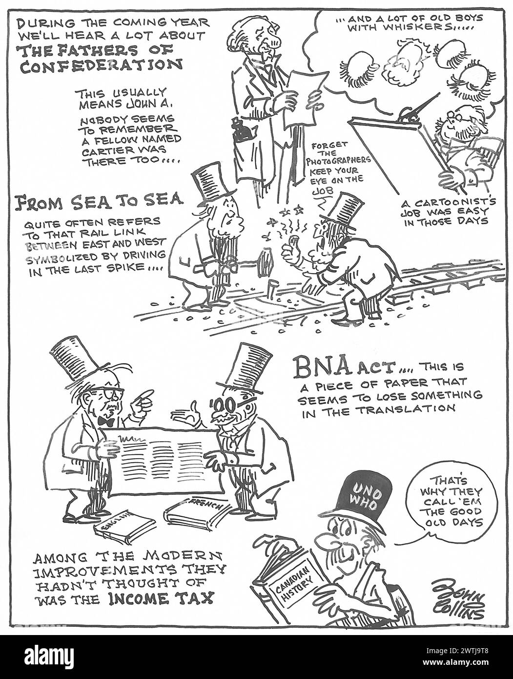 Cartoon - uno Who's Guide to the Centennial. John Collins (1917-2007) Foto Stock