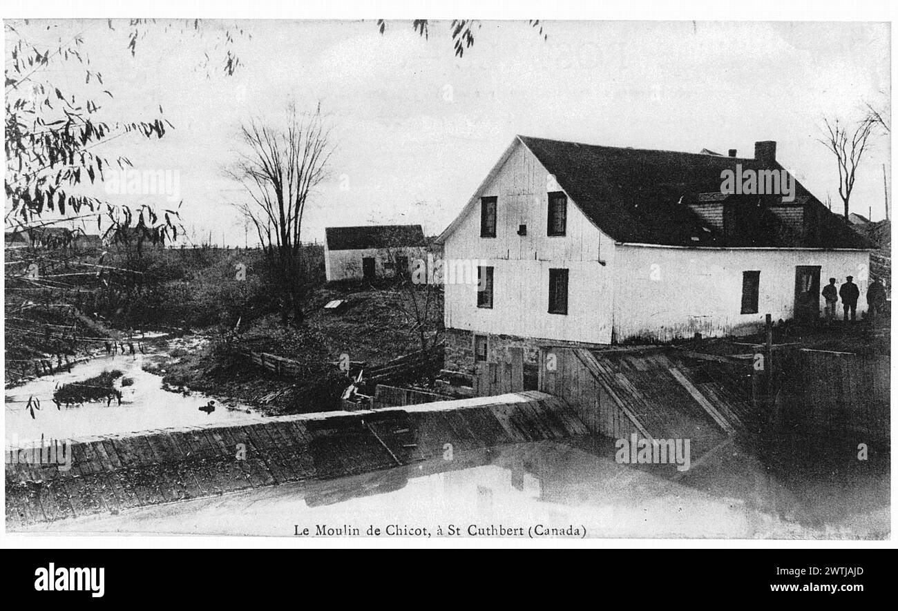 Collotipo - Moulin de Chicot, St Cuthbert, QC, circa 1910 Foto Stock