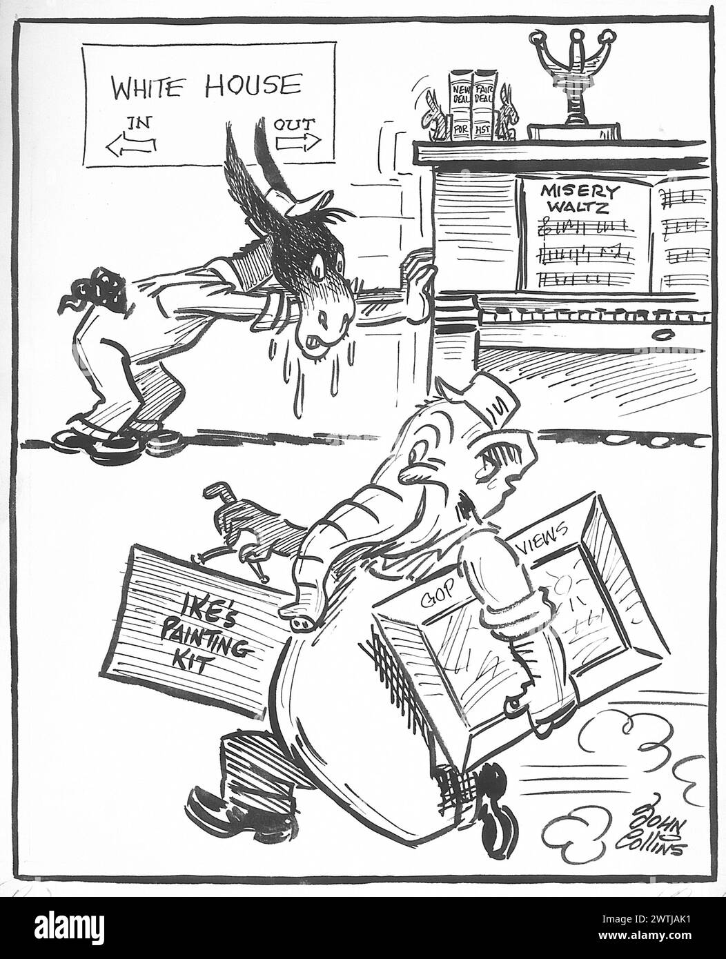 Cartoon - Moving Day a Washington. John Collins (1917-2007) Foto Stock