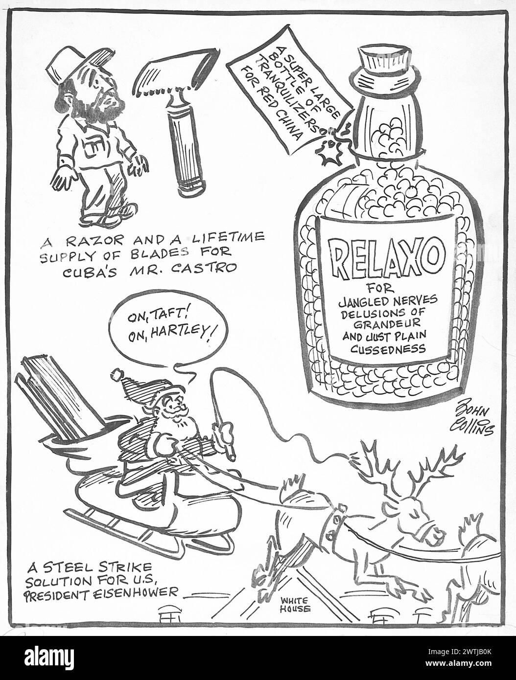 Cartoon - regali di Natale che vorrei inviare. John Collins (1917-2007) Foto Stock